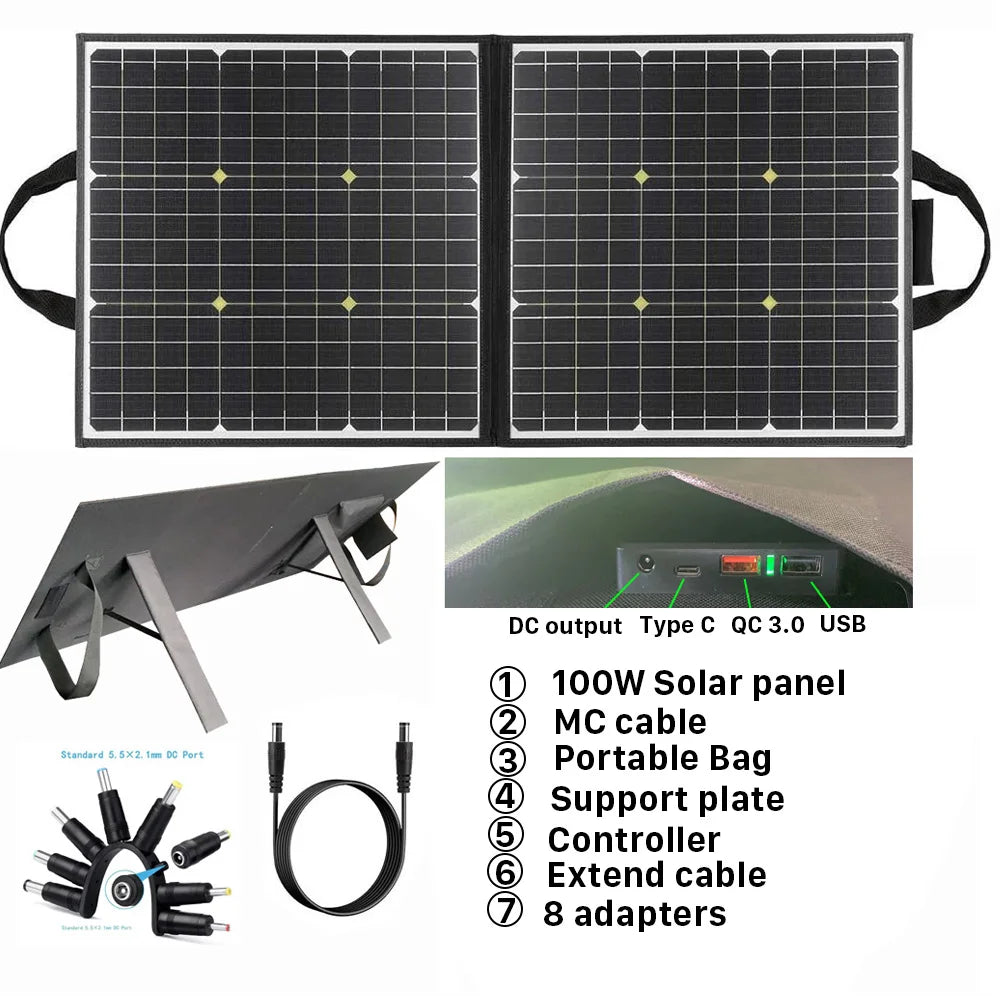 Portable Power Station 2000W Solar Electric Generator Fast Charging 220V Powerful Power Banks 2160Wh Lifepo4 Battery 12V DC