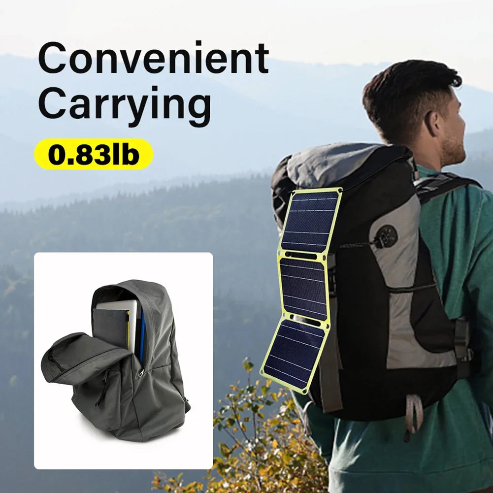 30W/40W 5V Portable Solar Panel Battery Phone Charger Foldable Mobile Power Bank Charger for Cell Phone Power Banks Flashlight