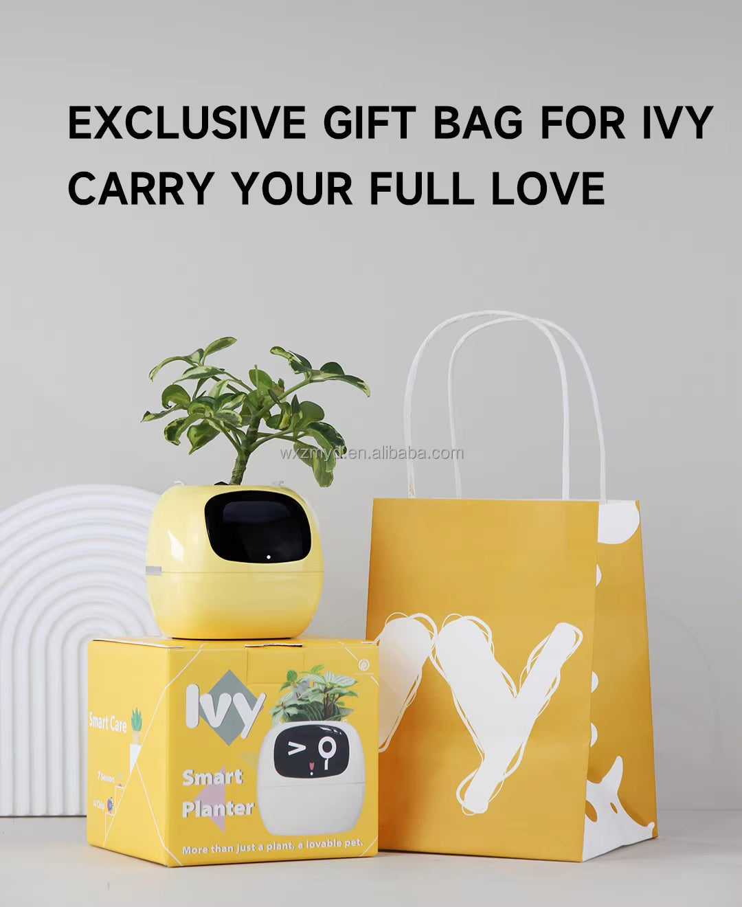 LED Tuya Cute AI Lvy Smart Plant Mini Intelligent Smart Planter Pot Robot Smart Flower Pots with Sensor Light
