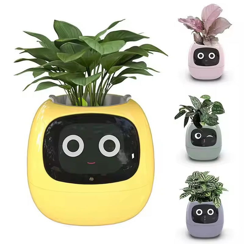 LED Tuya Cute AI Lvy Smart Plant Mini Intelligent Smart Planter Pot Robot Smart Flower Pots with Sensor Light