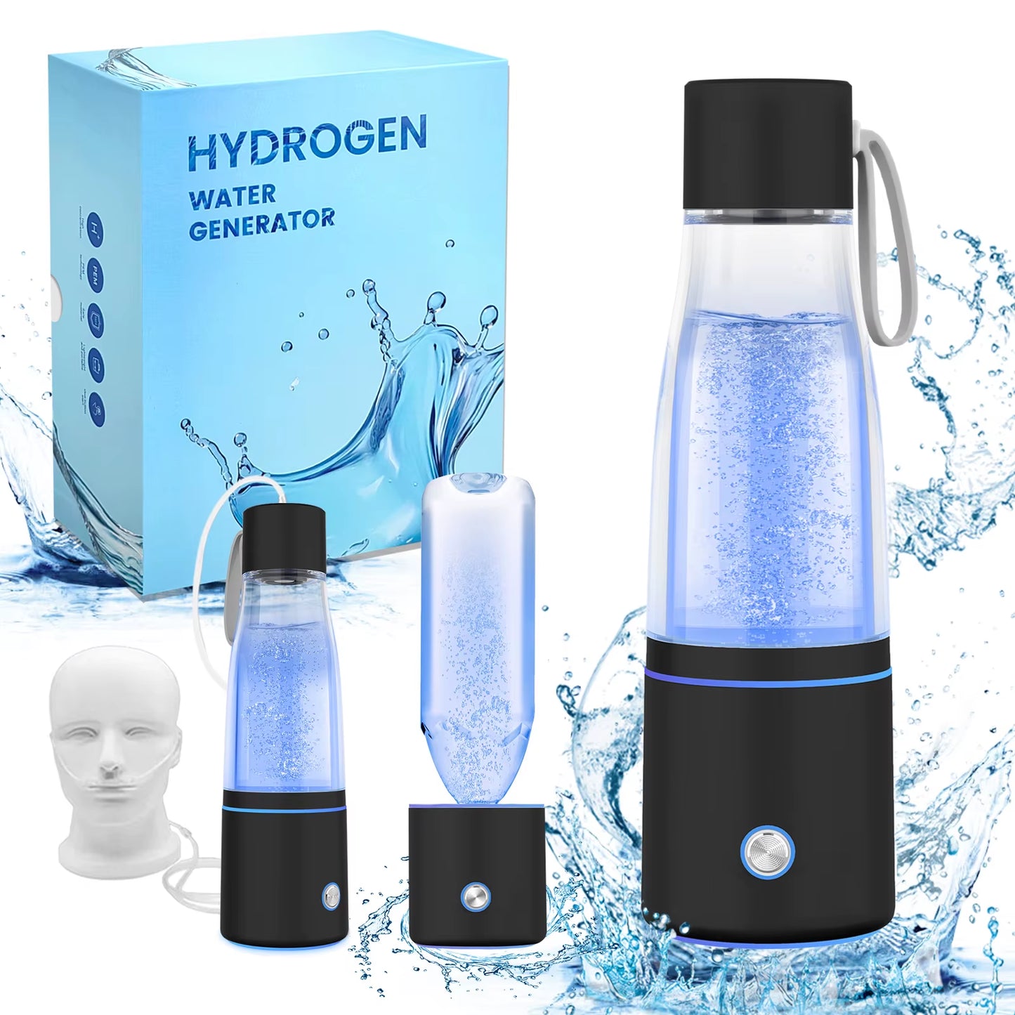 5000PPB Hydrogen Water Bottle 3 in 1 Hydrogen Water Bottle Generator Device SPE/PEM Molecular Hydrogen Rich Water Cup Maker
