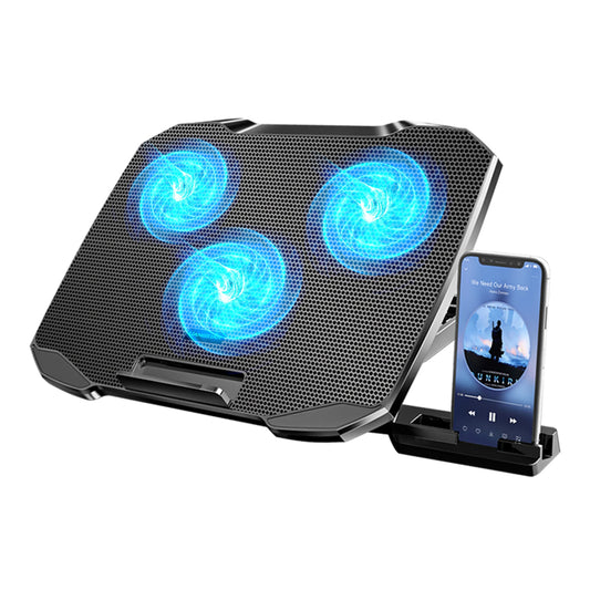 Gaming Laptop Cooling Pad 3 Big Fans for 10-17 Inch Notebook, Laptop Cooler with 5 Height Adjustable, 2 USB Ports