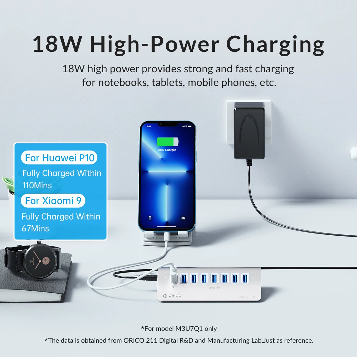 Aluminum Powered 5Gbps HUB PD18W Charger USB3.2 Type USB C Card Reader Splitter with Power Adapter for Macbook Accessories