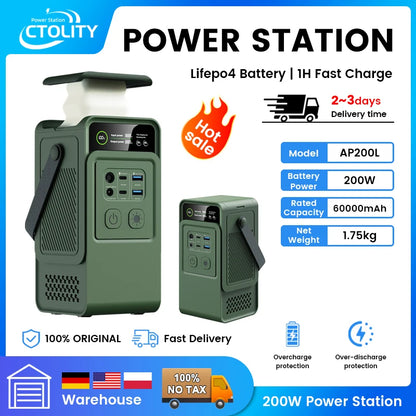 Power Stations 192Wh, 200W Portable Lifepo4 Battery, Power Bank for Camping, Emergency Energy, 60000Mah Capacity, Anker Power