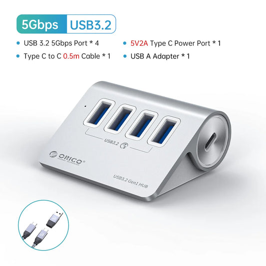 Aluminum Powered 5Gbps HUB PD18W Charger USB3.2 Type USB C Card Reader Splitter with Power Adapter for Macbook Accessories